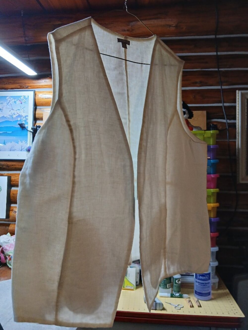 White Linen Vest